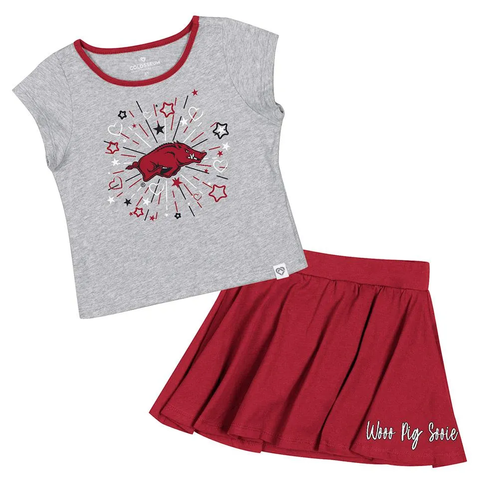 Razorbacks | Arkansas Colosseum Toddler Minds For Molding Top And Skort Set Alumni Hall