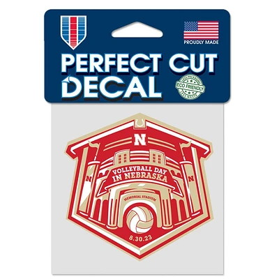 Nebraska Wincraft Volleyball Day 4 x 4 Decal