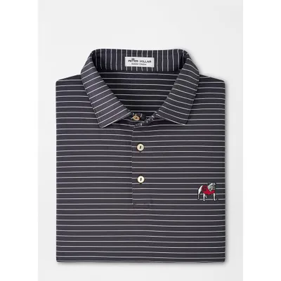 Dawgs | Georgia Peter Millar Crafty Stripe Performance Polo Alumni Hall