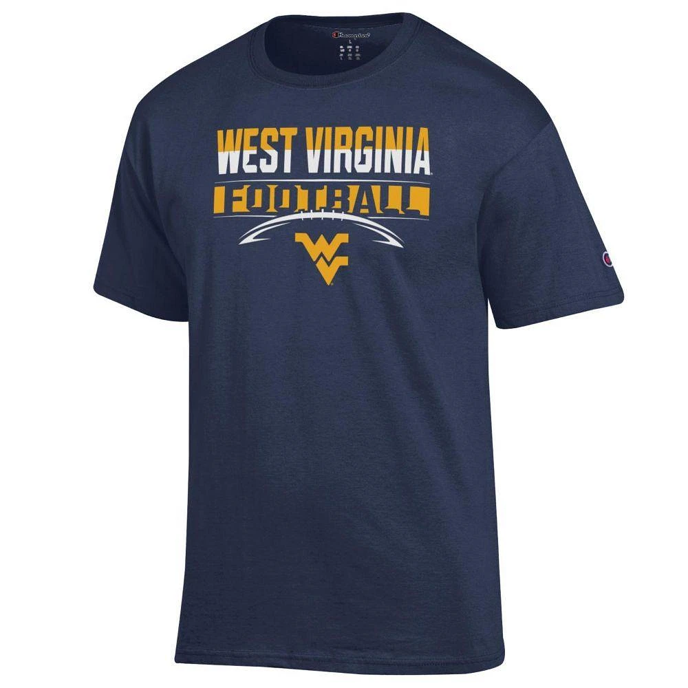 West Virginia Champion Split Color Over Football Tee