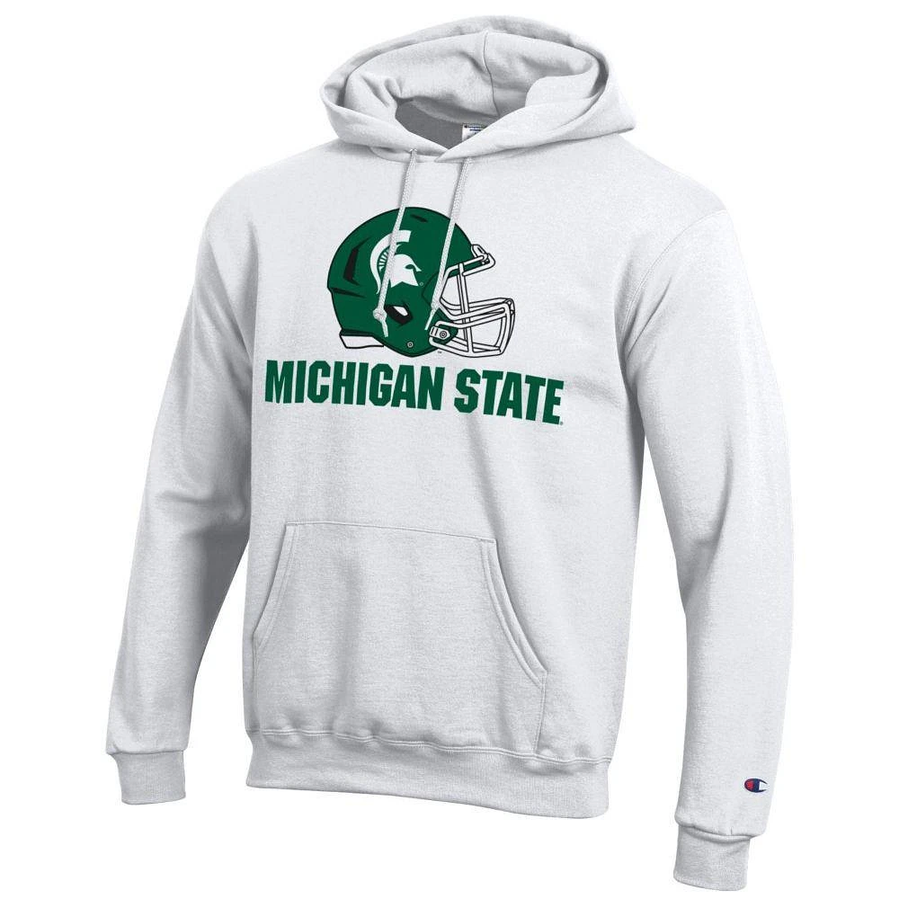 Michigan State Champion Helmet Over Wordmark Hoodie