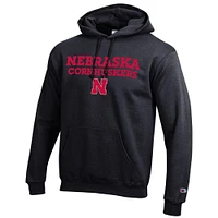 Nebraska Champion Straight Stack Hoodie