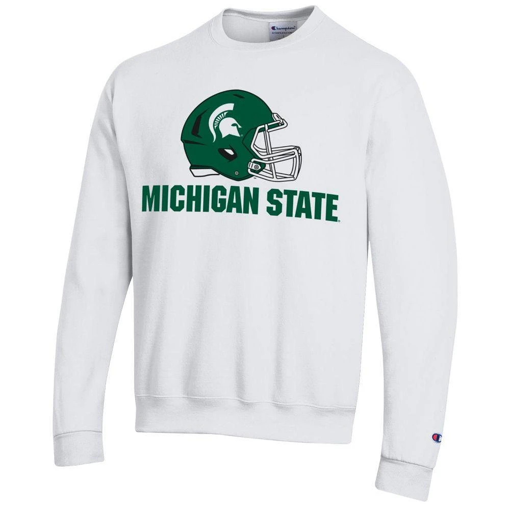 Michigan State Champion Helmet Over Wordmark Crew