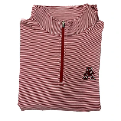 Arkansas Peter Millar Vault Leaping Hog Perth Mini Stripe 1/4 Zip Pullover