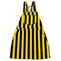 Black and Gold Stripes Overall Bib Dress