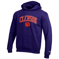 Clemson Champion YOUTH Wordmark Over Logo Hoodie