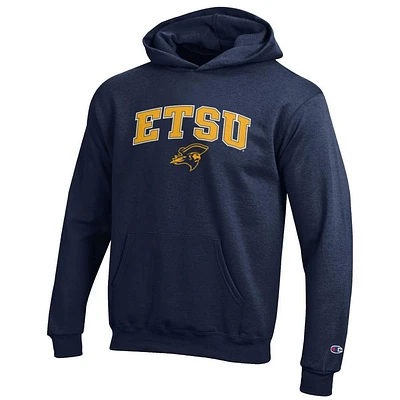 ETSU Champion YOUTH Wordmark Over Logo Hoodie