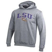 LSU Champion YOUTH Wordmark Over Logo Hoodie