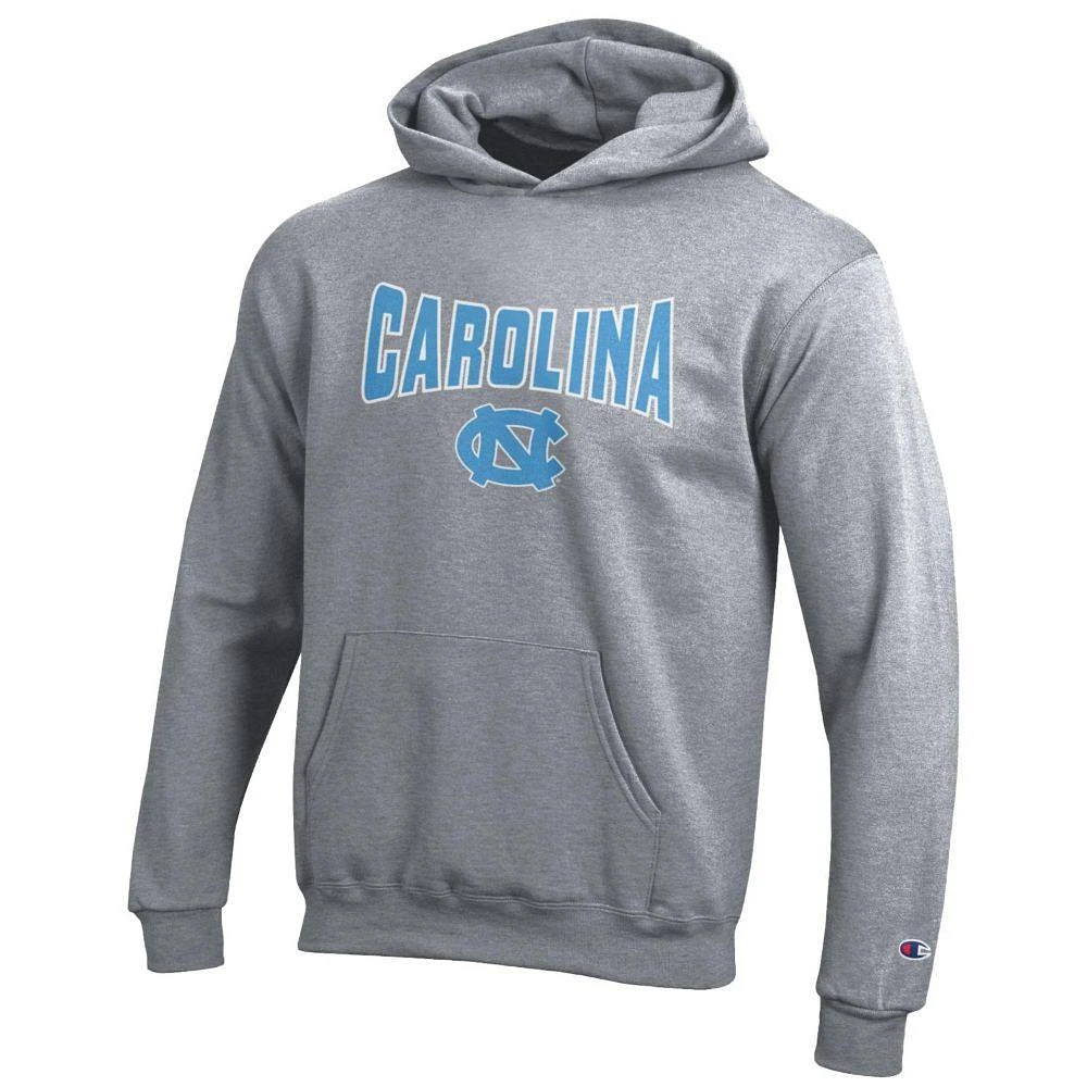 Carolina Champion YOUTH Wordmark Over Logo Hoodie