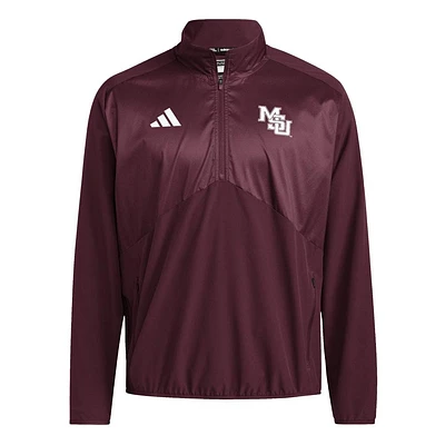 Mississippi State Adidas Sideline Woven 1/4 Zip Pullover