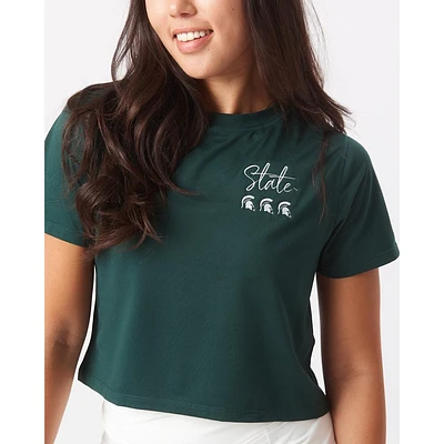 Michigan State KadyLuxe Milky Silk Cropped Tee