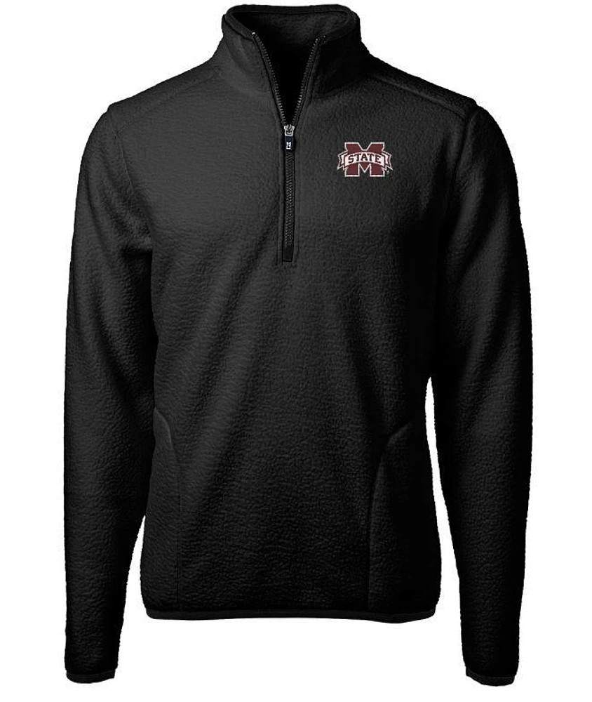 Mississippi State Cutter & Buck Men's Cascade Sherpa Fleece 1/4 Zip Pullover