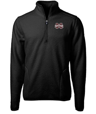 Mississippi State Cutter & Buck Men's Cascade Sherpa Fleece 1/4 Zip Pullover