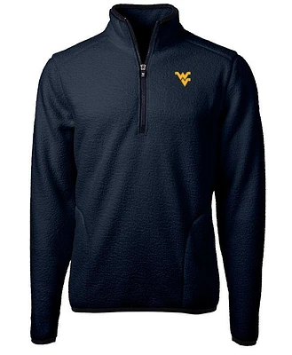 West Virginia Cutter & Buck Men's Cascade Sherpa Fleece 1/4 Zip Pullover