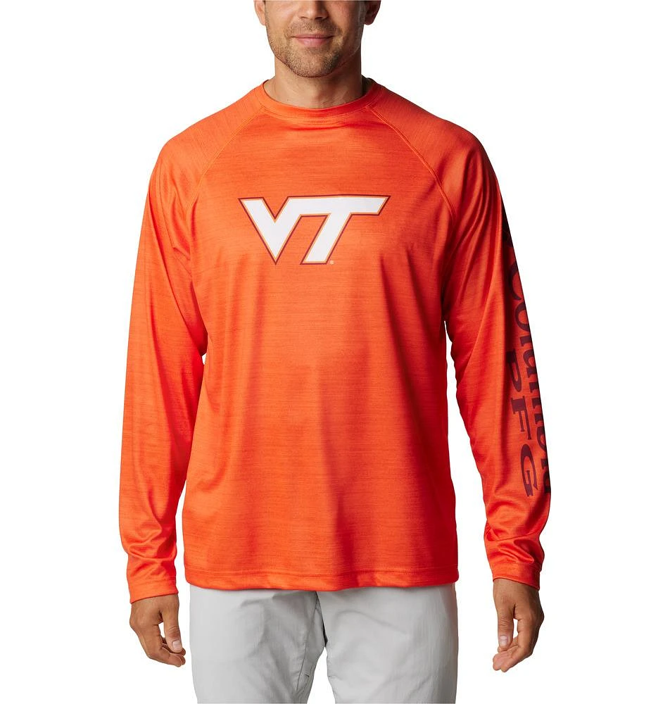 Virginia Tech Columbia PFG Terminal Tackle Heather Long Sleeve Shirt