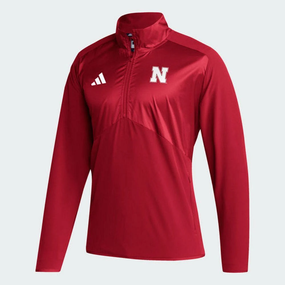 Nebraska Adidas Sideline Woven 1/4 Zip Pullover