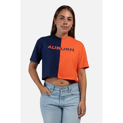 Auburn Hype And Vice Brandy Color Block Cropped Tee