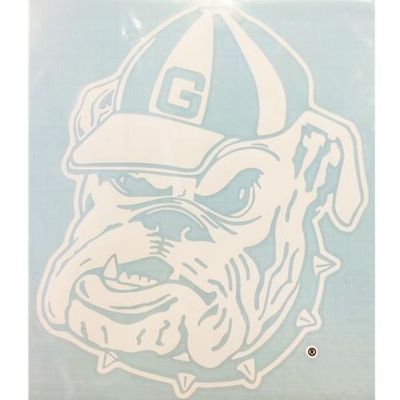 Alumni Hall Georgia Decal White Bulldog 12