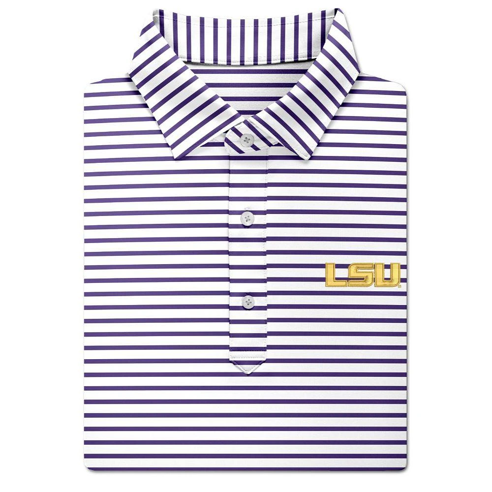 LSU Turtleson Gus Stripe Performance Polo