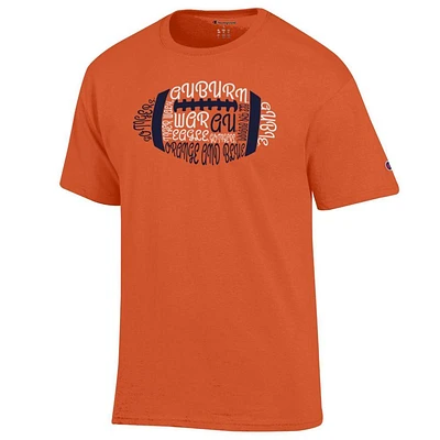 Auburn Champion Football Typeface Tee