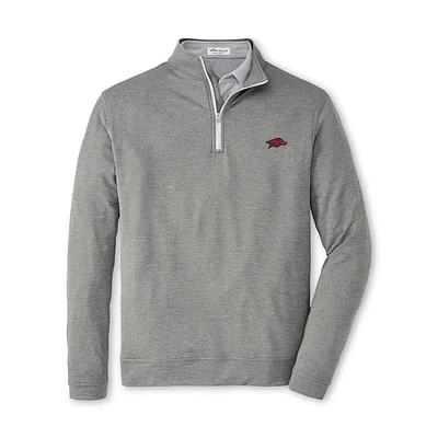 Arkansas Peter Millar Perth Melange Quarter-Zip Pullover