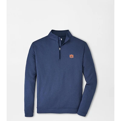 Auburn Peter Millar Perth Melange Quarter-Zip Pullover