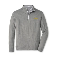 LSU Peter Millar Perth Melange Quarter-Zip Pullover