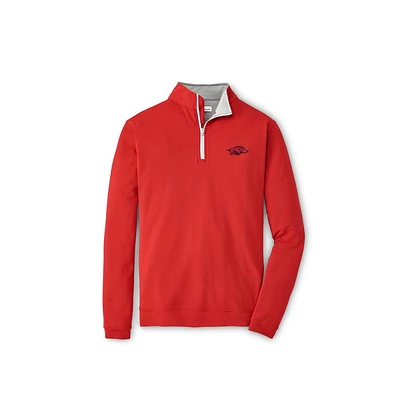 Arkansas Peter Millar Perth Solid Quarter-Zip Pullover