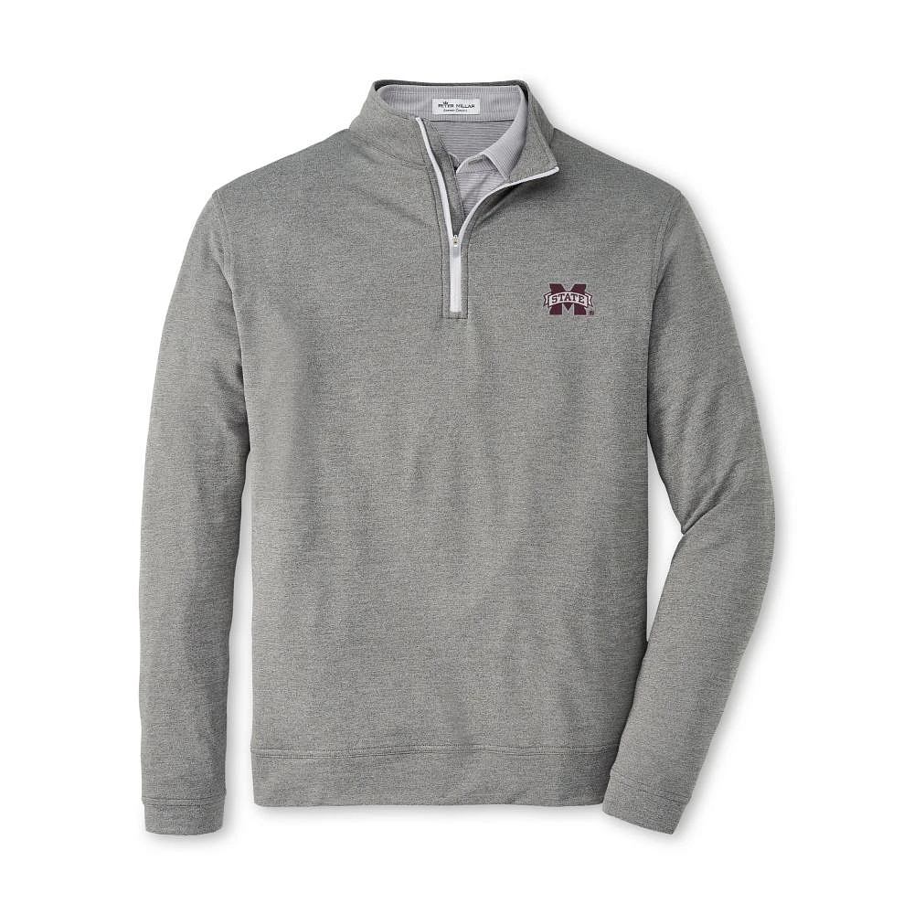 Mississippi State Peter Millar Melange Solid Quarter-Zip Pullover