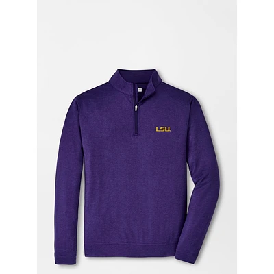 LSU Peter Millar Perth Stitch Quarter-Zip Pullover