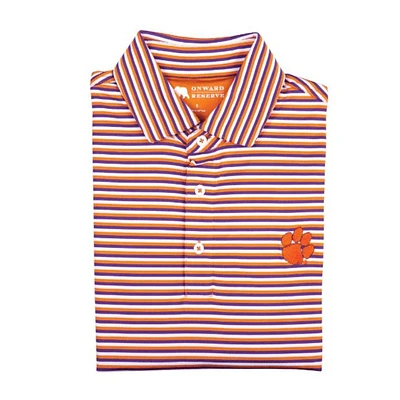 Clemson Onward Reserve Triple Stripe Polo