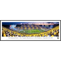 West Virginia 2023 Backyard Brawl Stripe the Stadium Framed 13.5