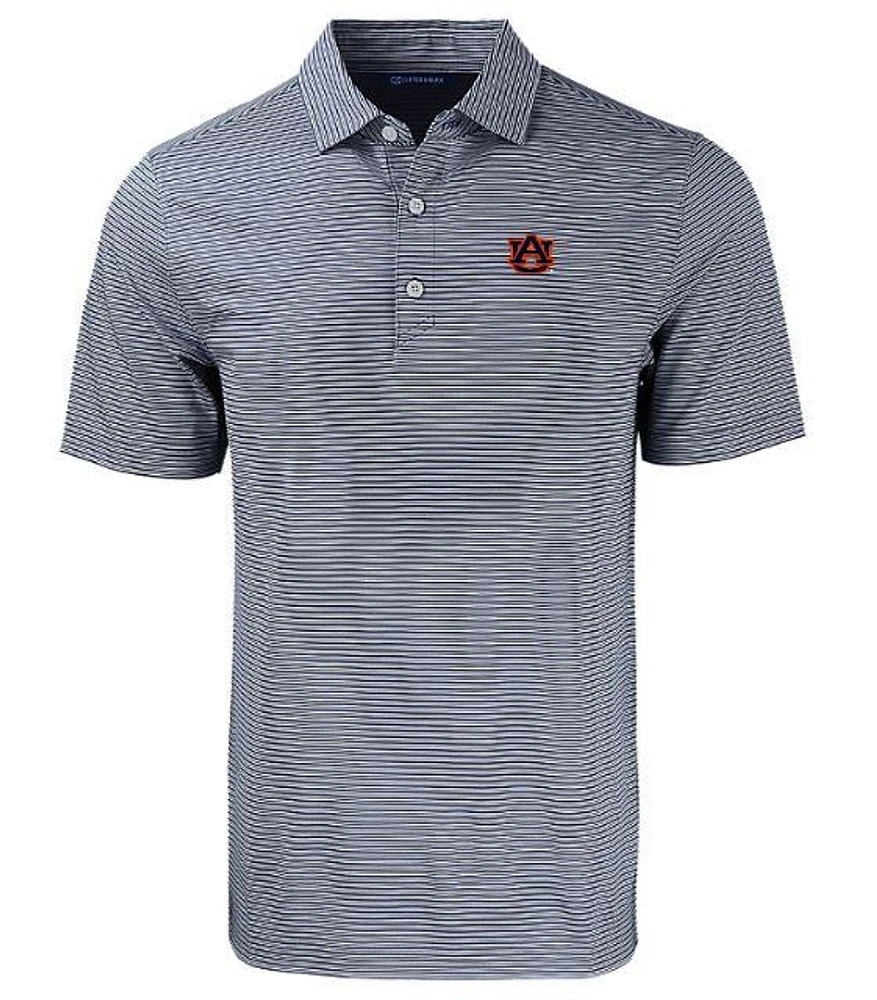 Auburn Cutter & Buck Eco Forge Double Stripe Polo