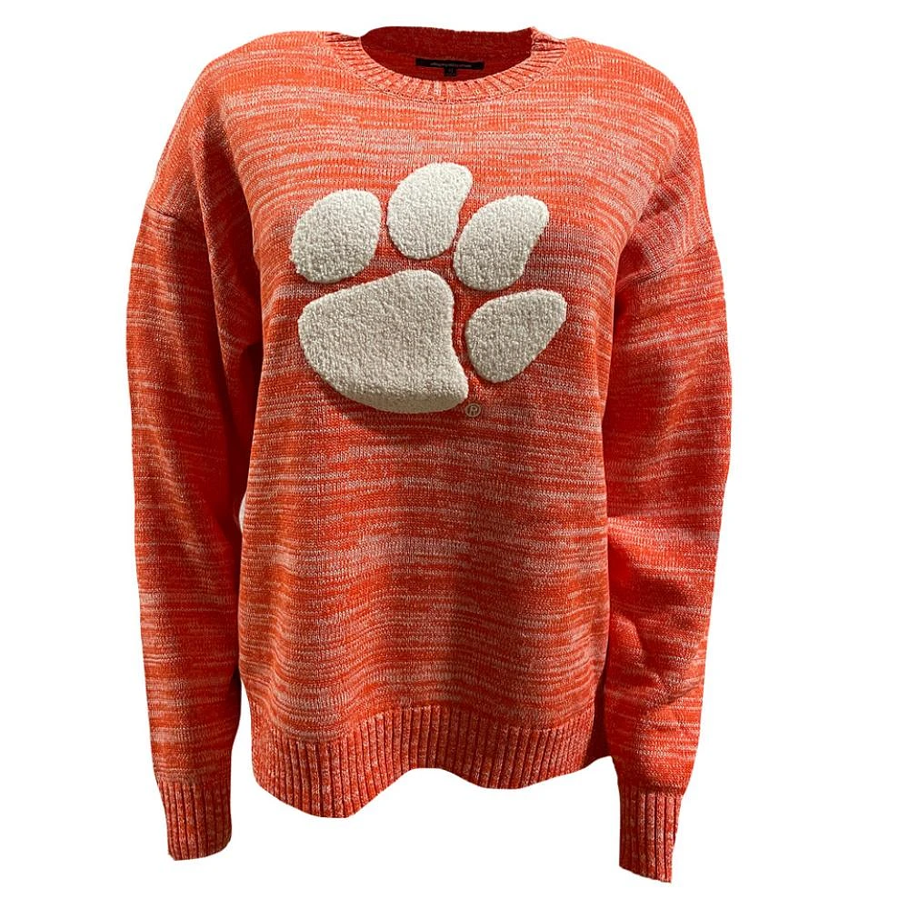 Clemson Darby 2 Heather Chenille Applique Sweater