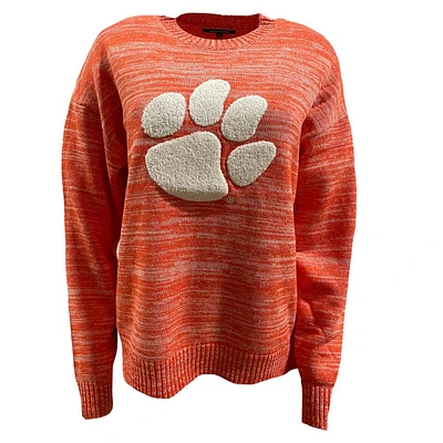 Clemson Darby 2 Heather Chenille Applique Sweater