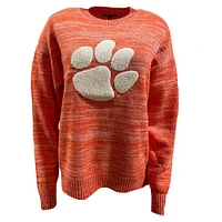 Clemson Darby 2 Heather Chenille Applique Sweater