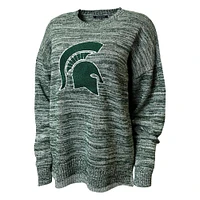 Michigan State Darby 2 Heather Chenille Applique Sweater