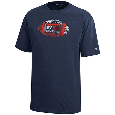 Auburn Champion YOUTH Football Typeface Tee