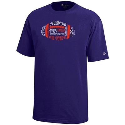 Clemson Champion YOUTH Football Typeface Tee