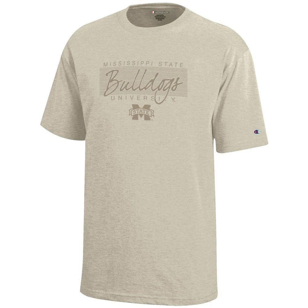 Mississippi State Champion YOUTH Tonal Script Stack Tee