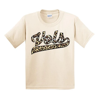 Tennessee YOUTH Leopard Print Vols Script Tee