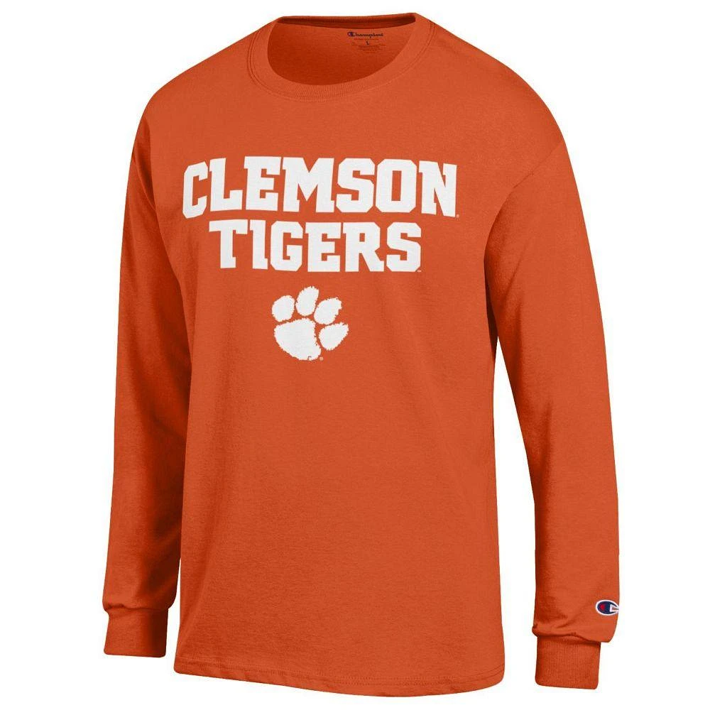 Clemson Champion Straight Stack Long Sleeve Tee