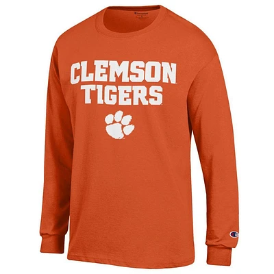 Clemson Champion Straight Stack Long Sleeve Tee