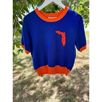 Ellsworth & Ivey Royal Orange Chenille State Sweater Tee