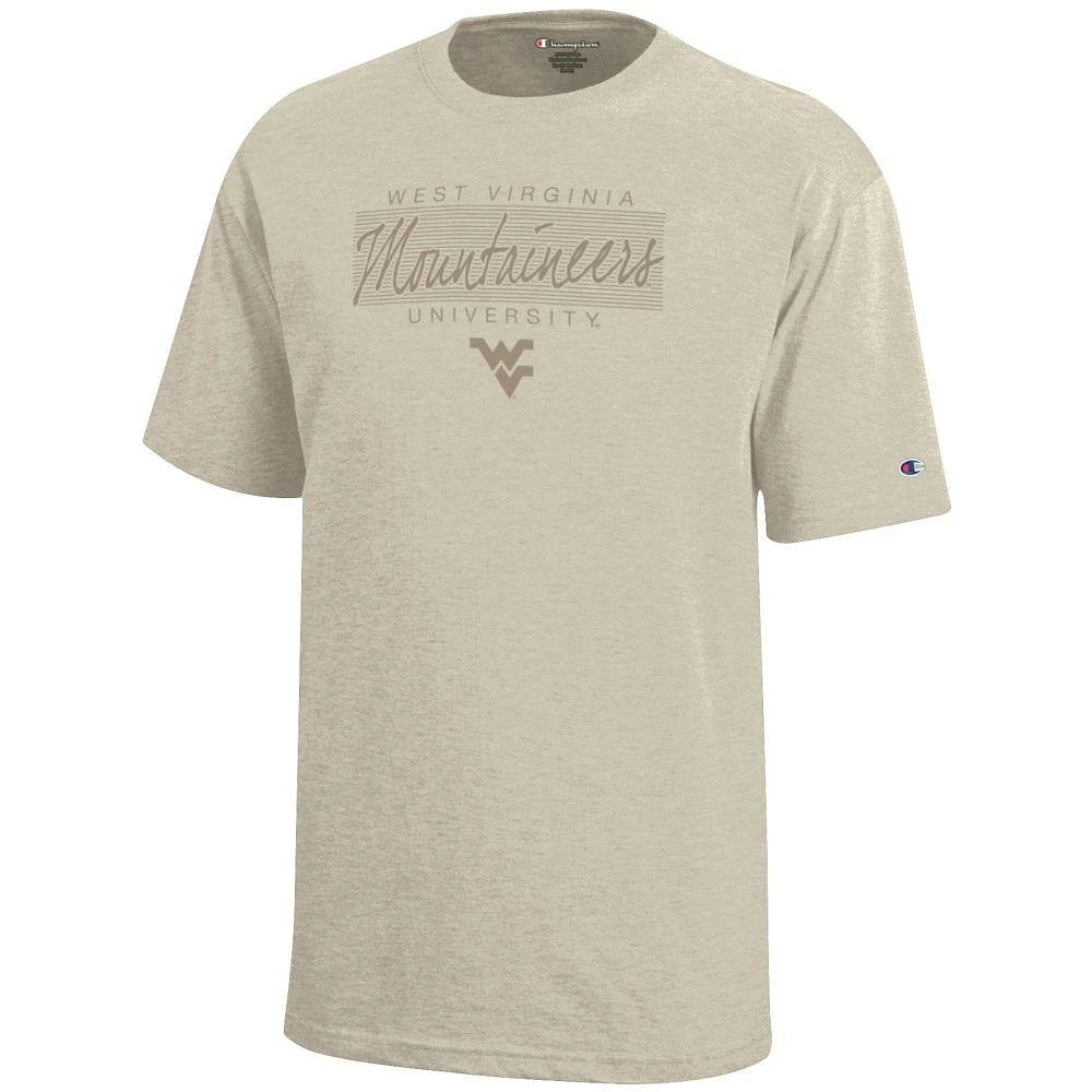 West Virginia Champion YOUTH Tonal Script Stack Tee