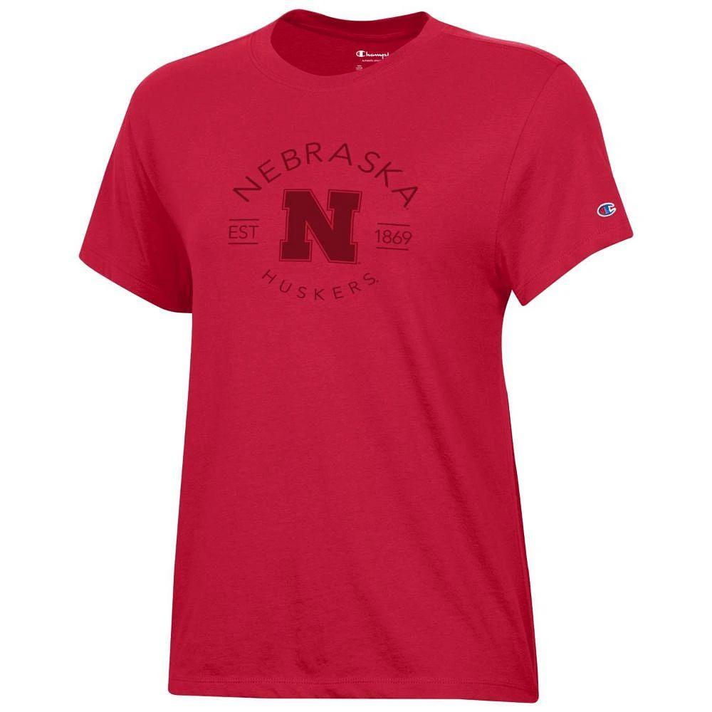 Nebraska Champion Women's Core Circle Logo Tee