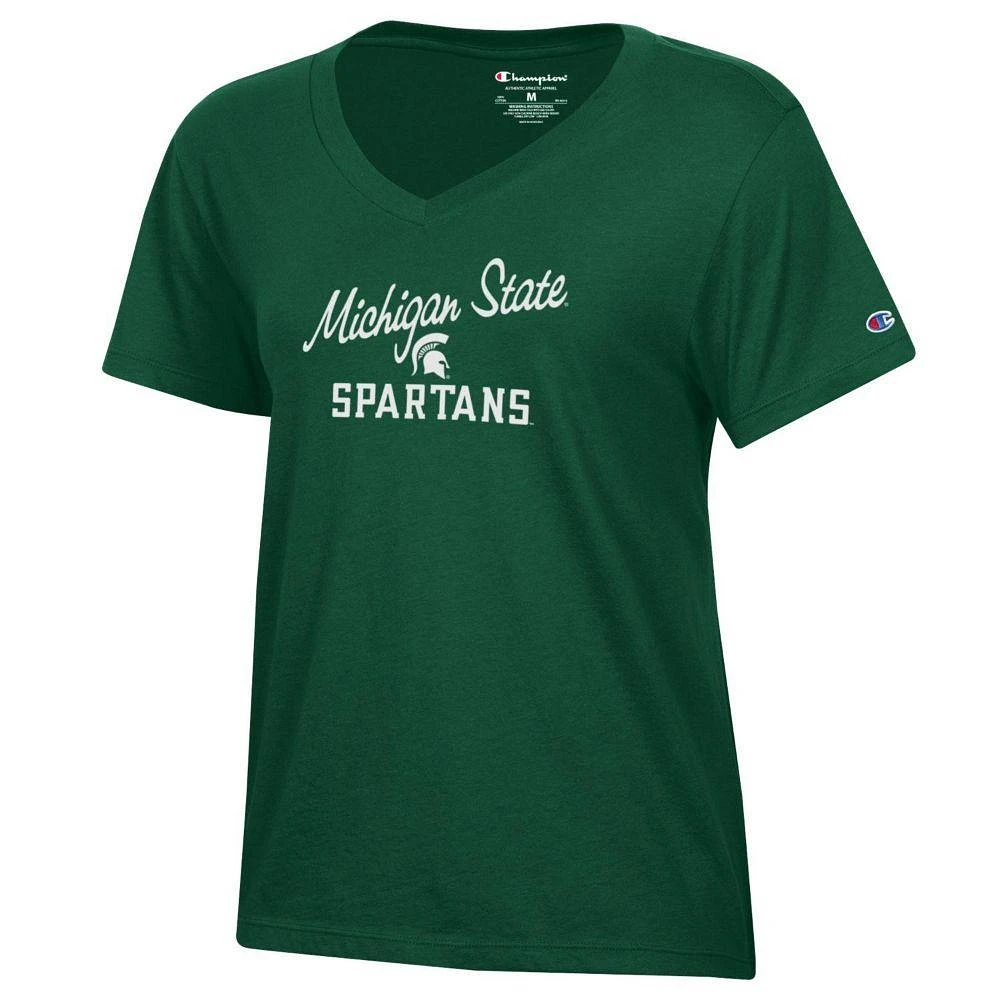 Michigan State Champion Women's Core Slant Script V-Neck