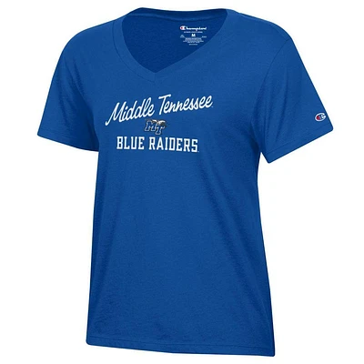 MTSU Champion Women's Core Slant Script V-Neck