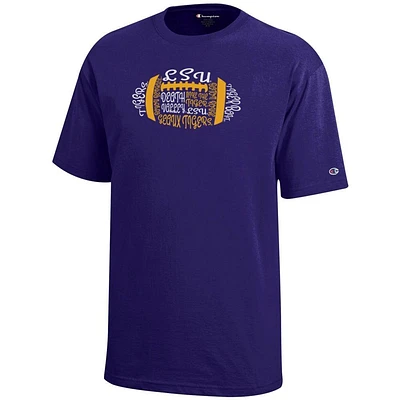 LSU Champion YOUTH Football Typeface Tee