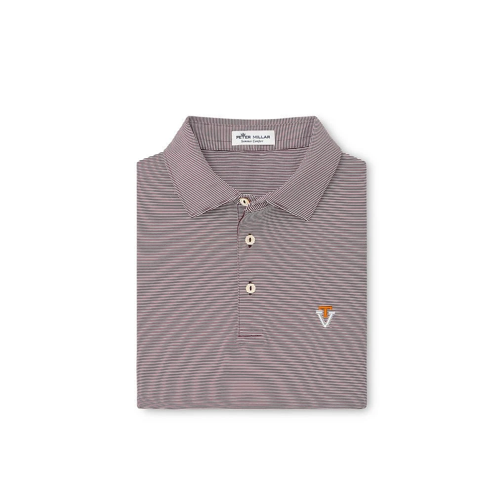 Virginia Tech Peter Millar Vault T Over V Jubilee Stripe Polo